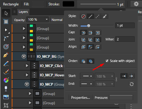 Sharp shapes aliasing at 150%