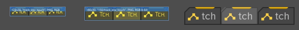 Folder handles inserted in front of group names