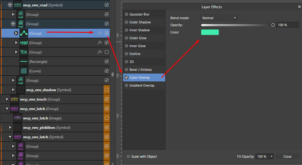 Global Colors in the Affinity Designer Swatches tab