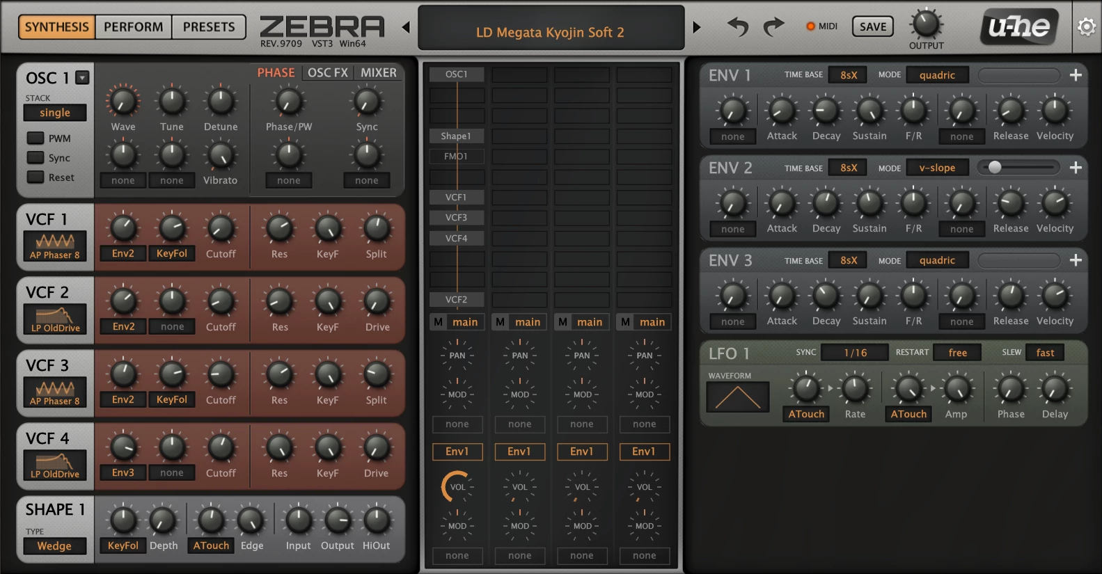 Zebra synth patch for Megata lead